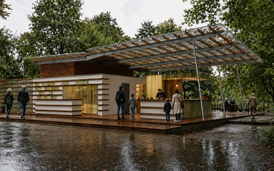 kiosk architectuur door architect 