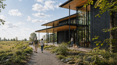 bezoekerscentrum met horeca ontworpen door architect