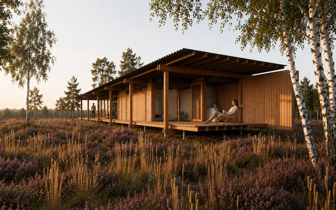 vakantie woning op een landgoed door architect