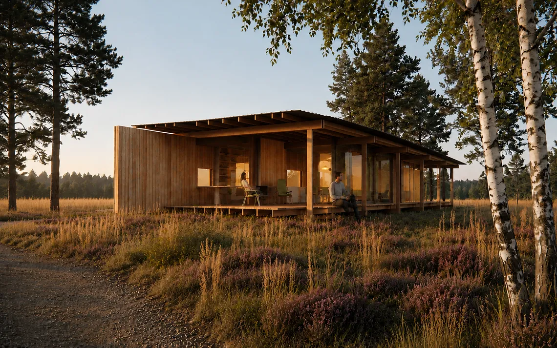 vakantie woning op een landgoed door architect