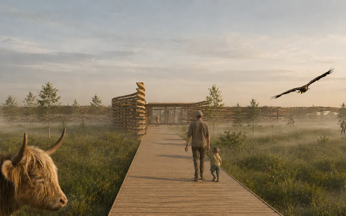 museum door architect bezoekerscentrum met natuur