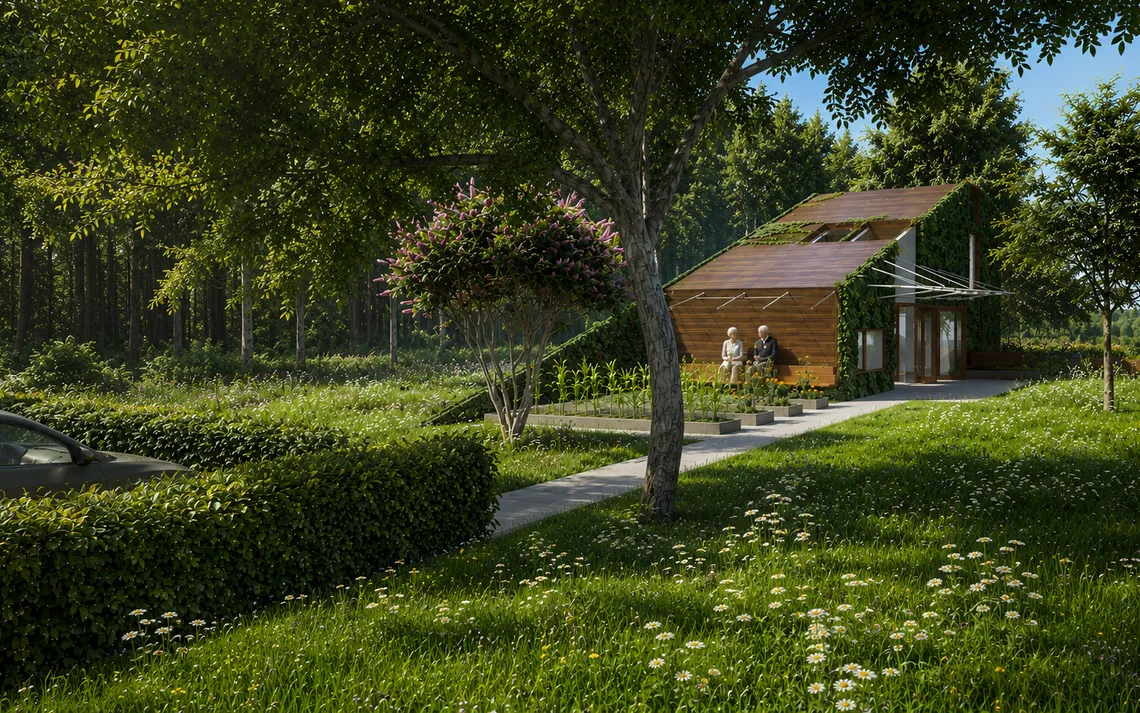 mantelzorgwoning voor bejaarden in de tuin
